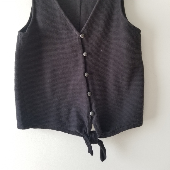 Madewell Texture and Thread Black Button Front Tank - Picture 3 of 8
